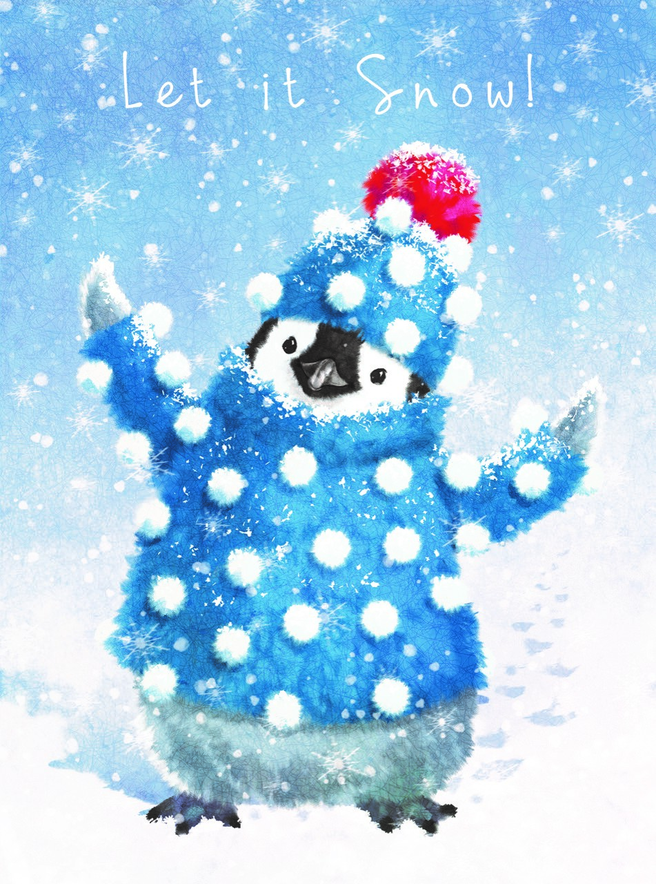 'Let it Snow' Penguin Cards. Pack of 10